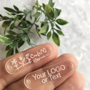 Custom tags 35x10mm (1.4x0.4in) for jewelry, knitted clothing or accessories