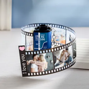 Custom Text Film Roll Keychain