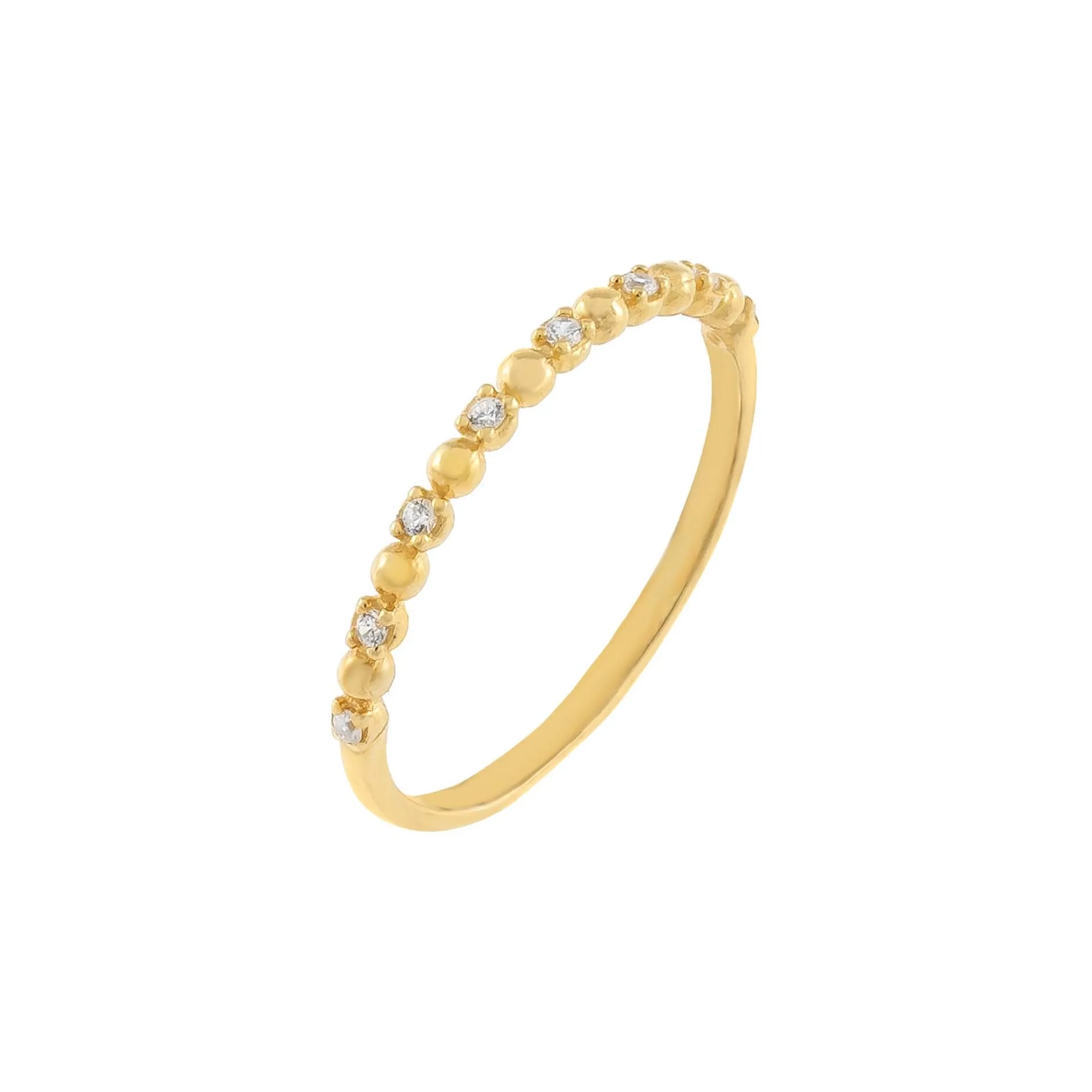 CZ X Beaded Ring