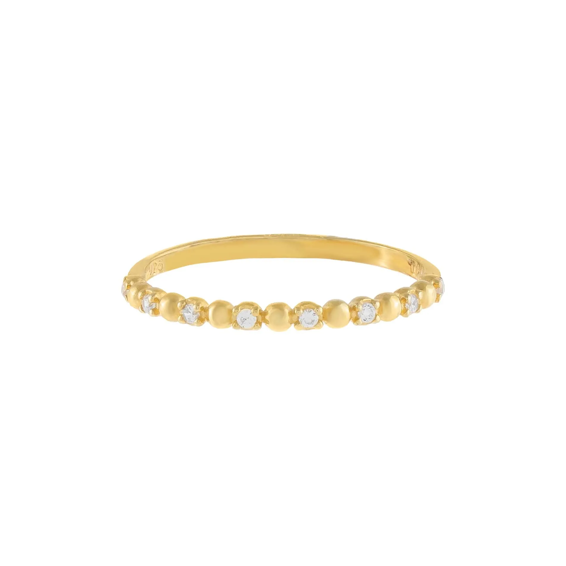 CZ X Beaded Ring