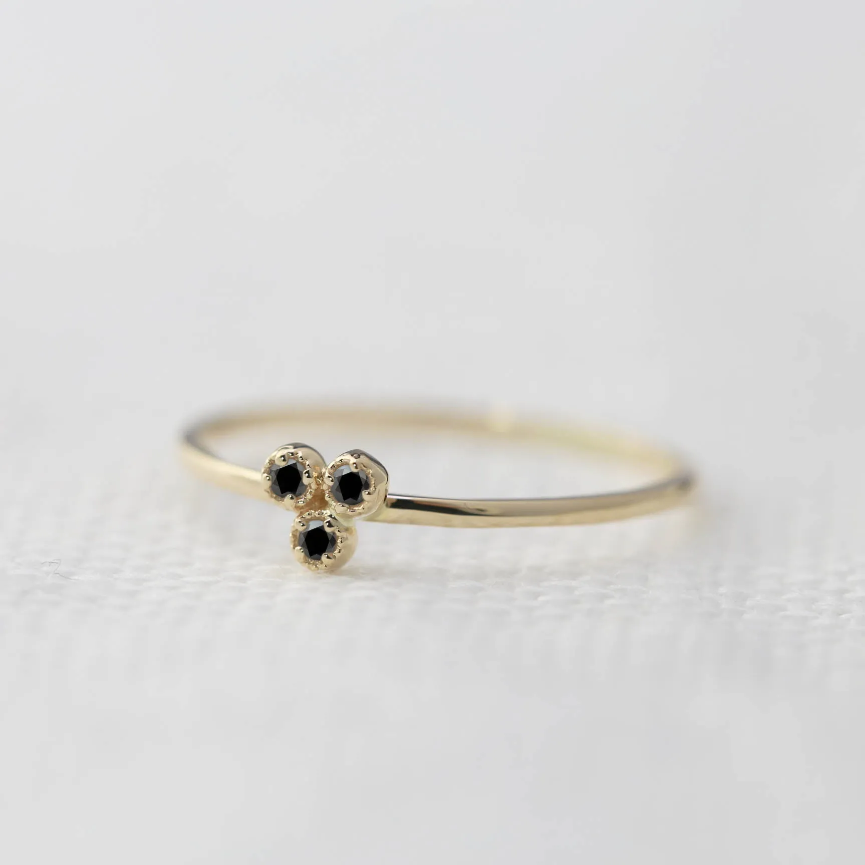 Dahlia Trio Black Diamond Ring