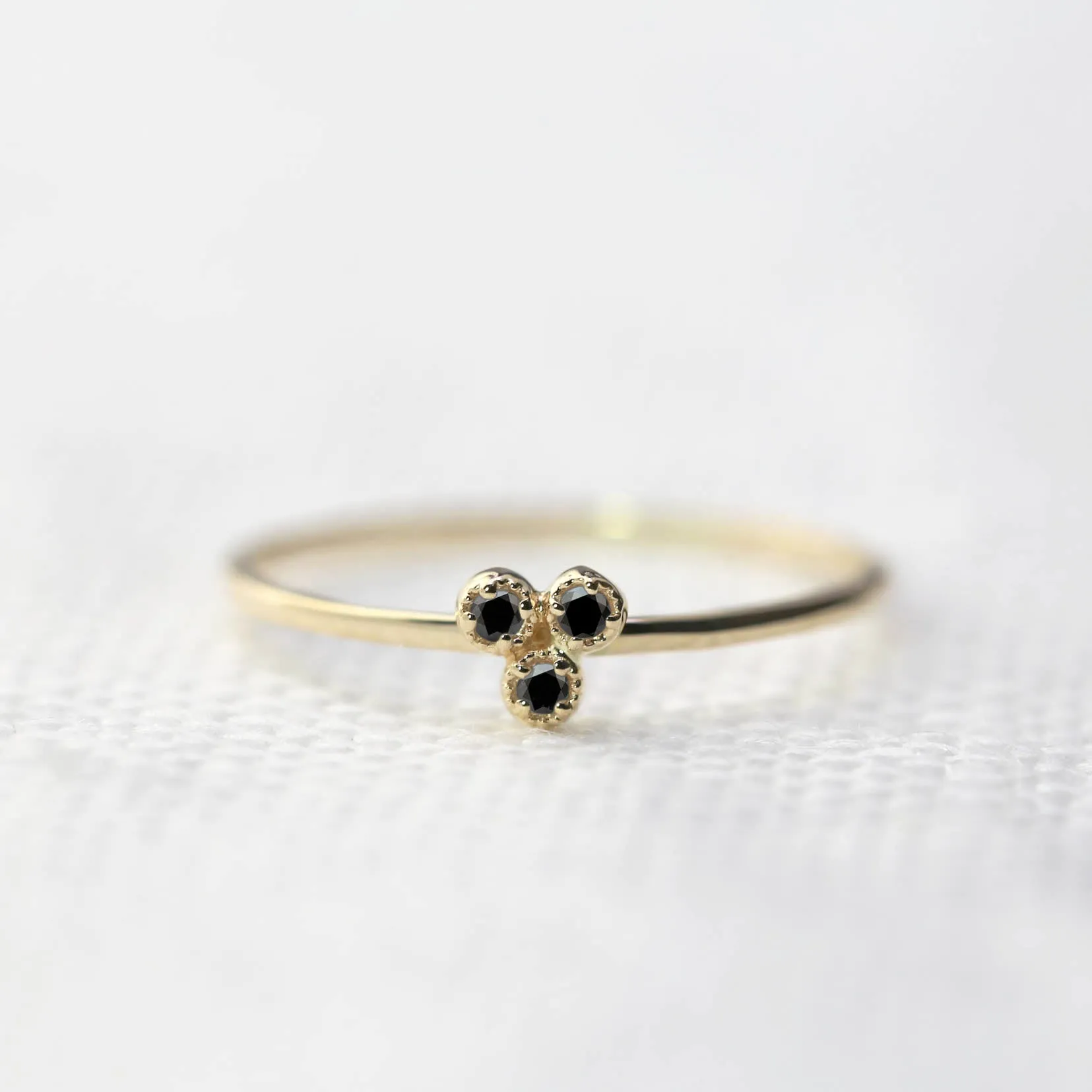 Dahlia Trio Black Diamond Ring