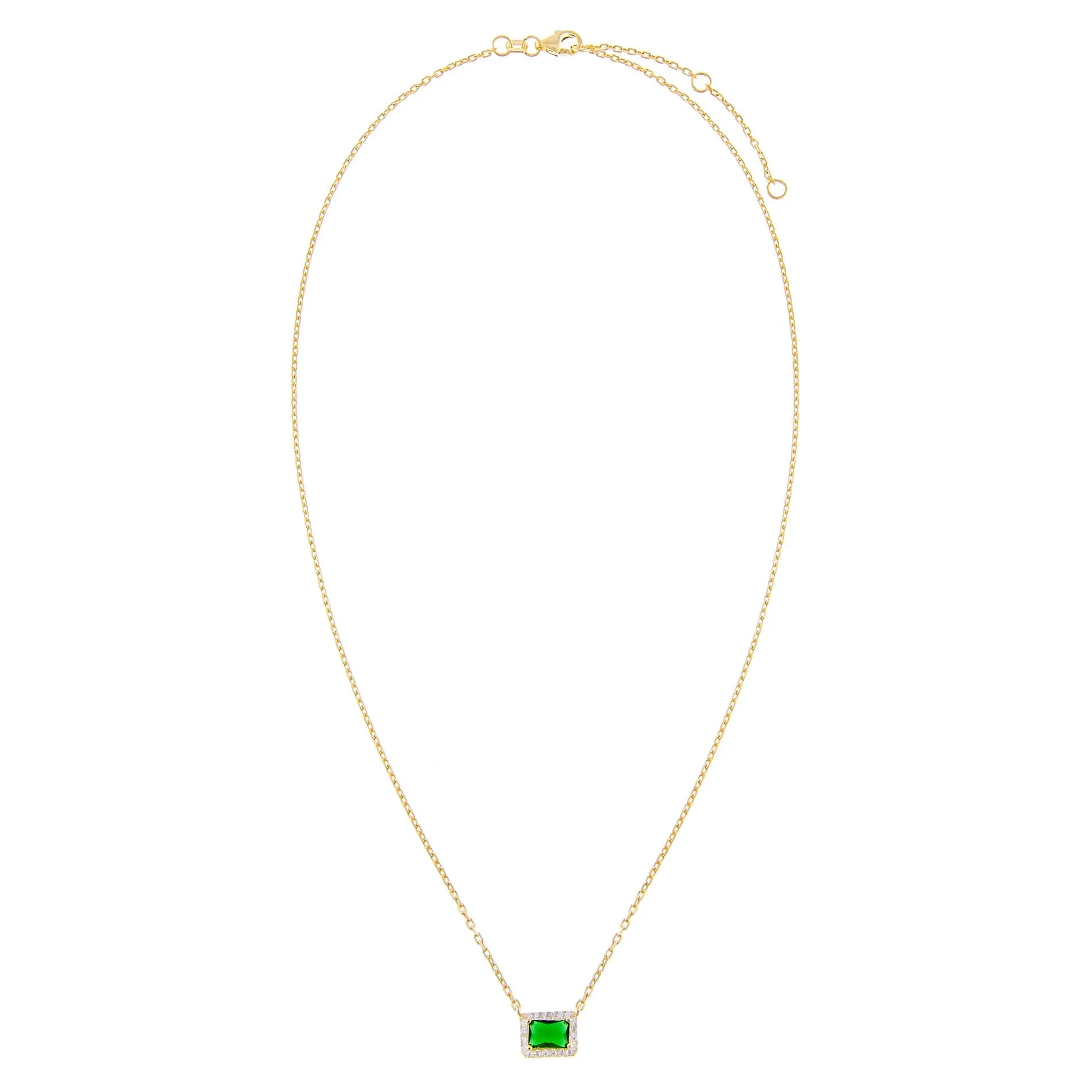 Dainty Emerald Pavé Necklace
