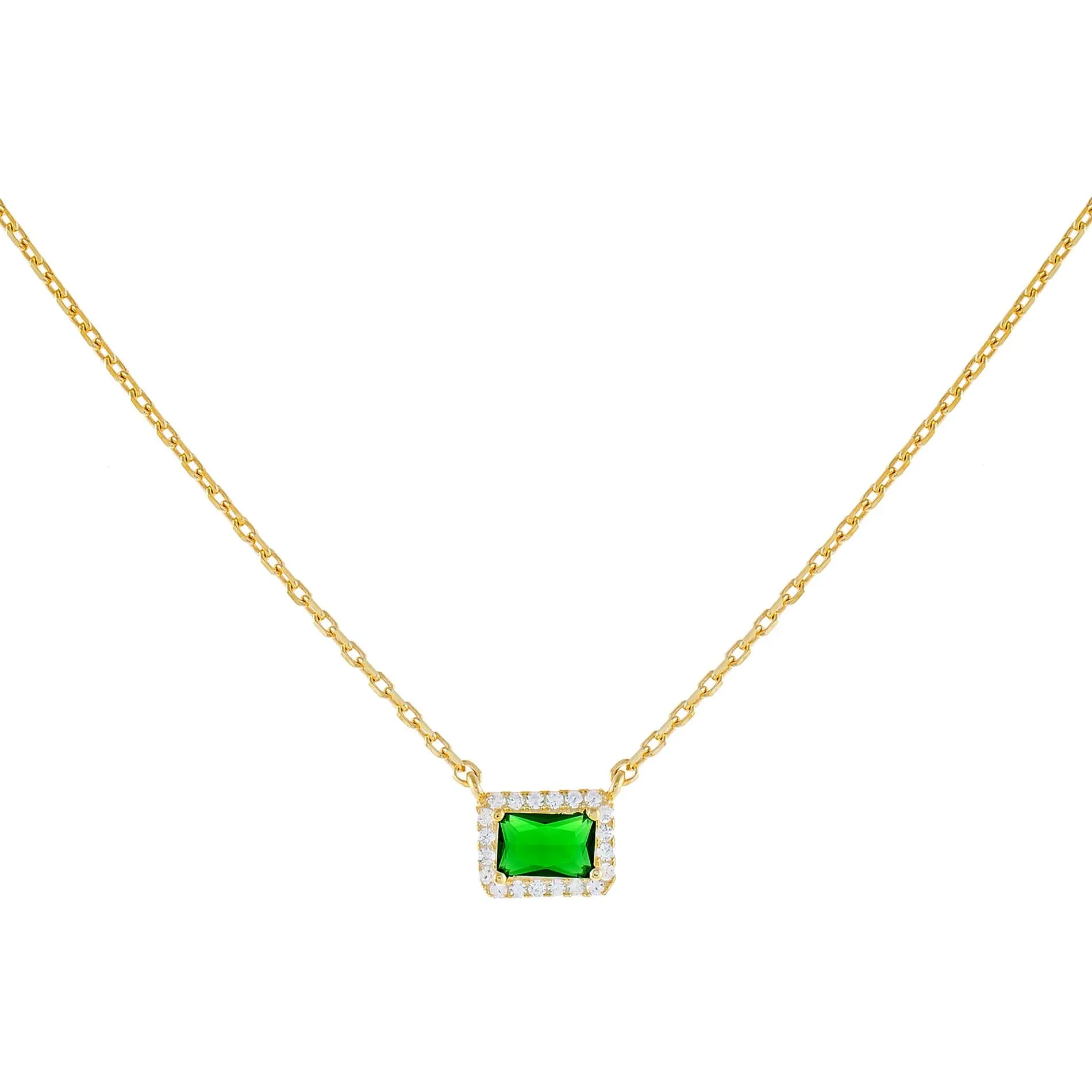 Dainty Emerald Pavé Necklace