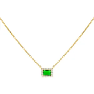 Dainty Emerald Pavé Necklace