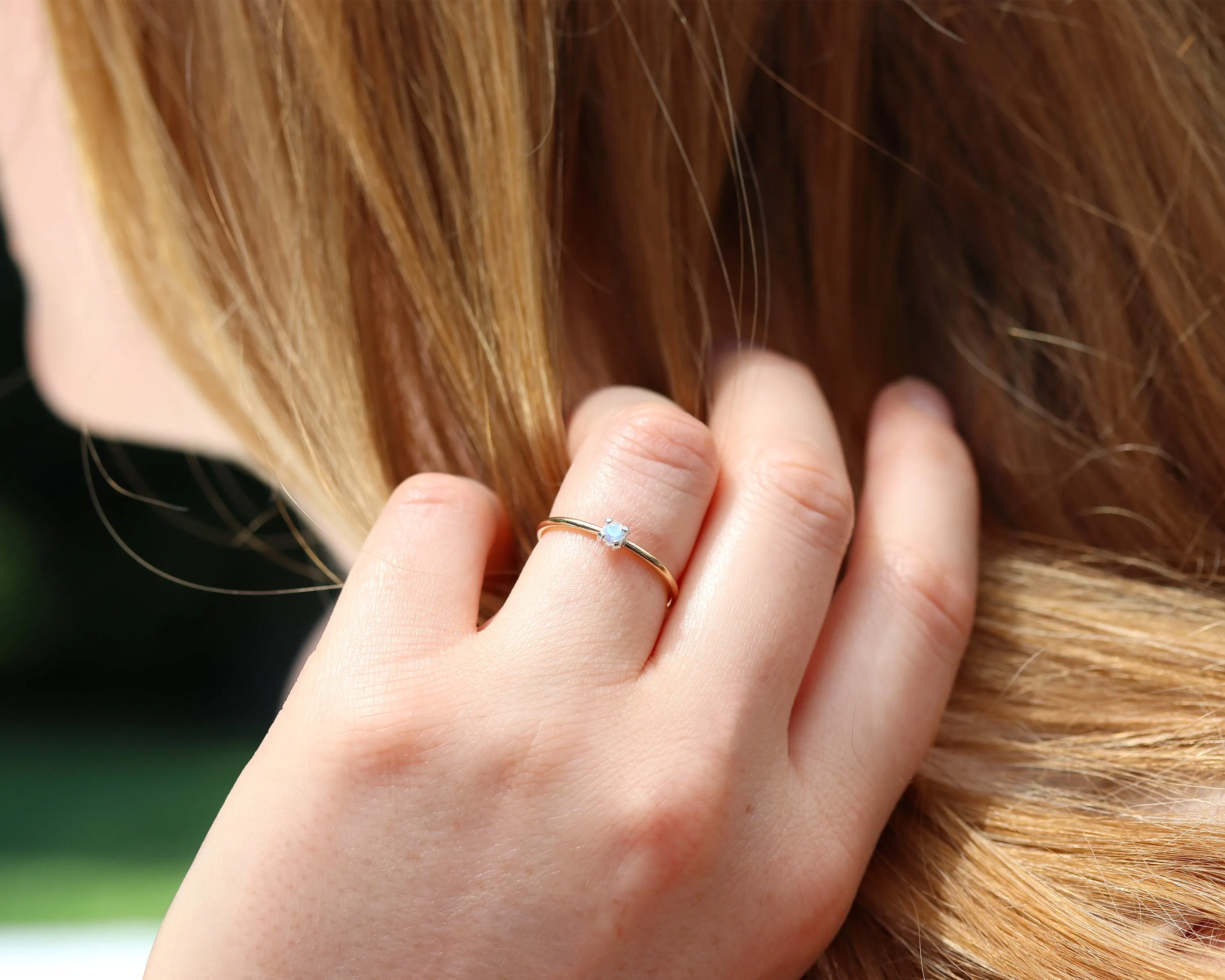 Dainty Moonstone Ring