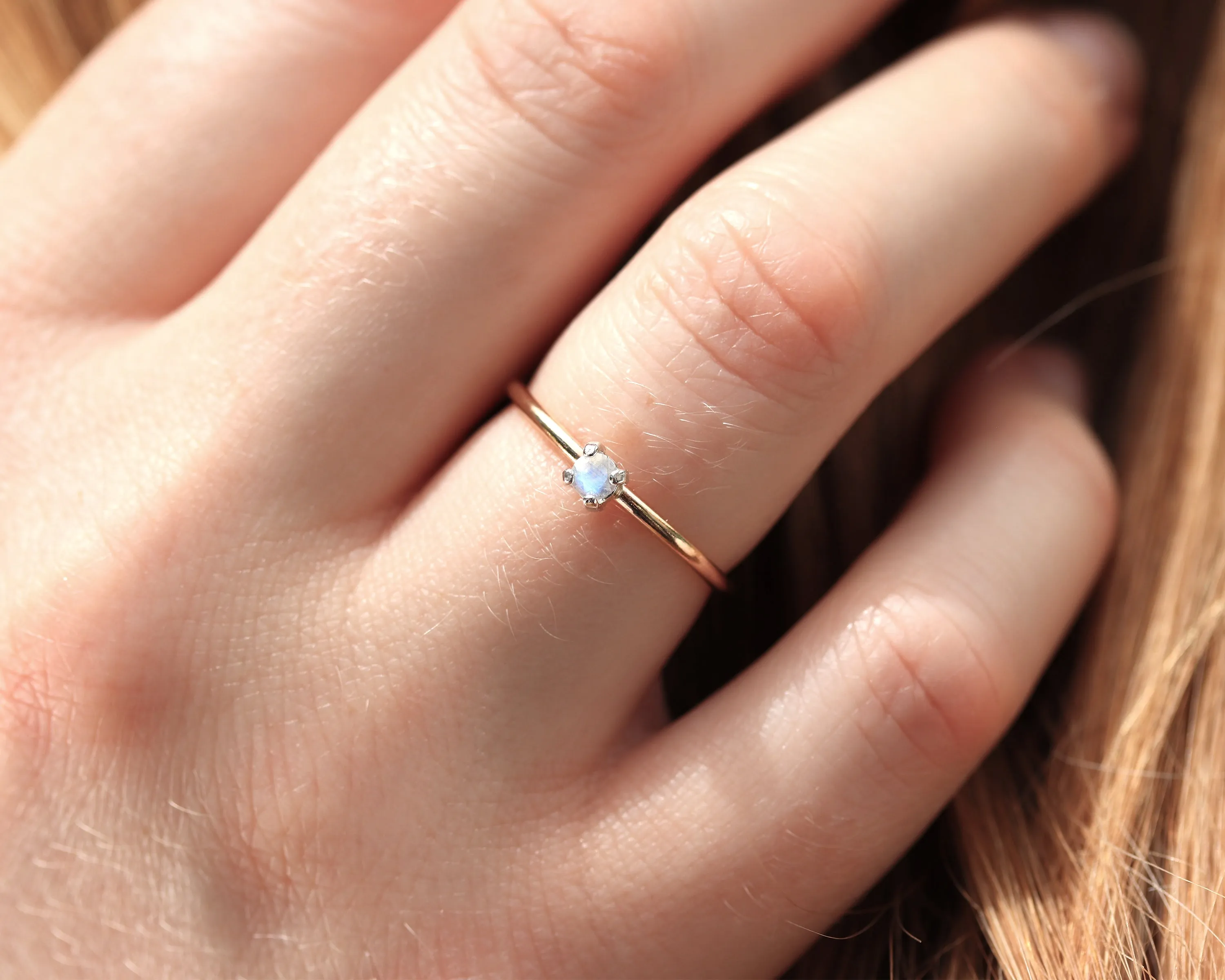 Dainty Moonstone Ring