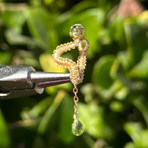 Dangly Vipera Pierceless Nose Cuff in Peridot 𓆙 Ready to Ship 𓆙