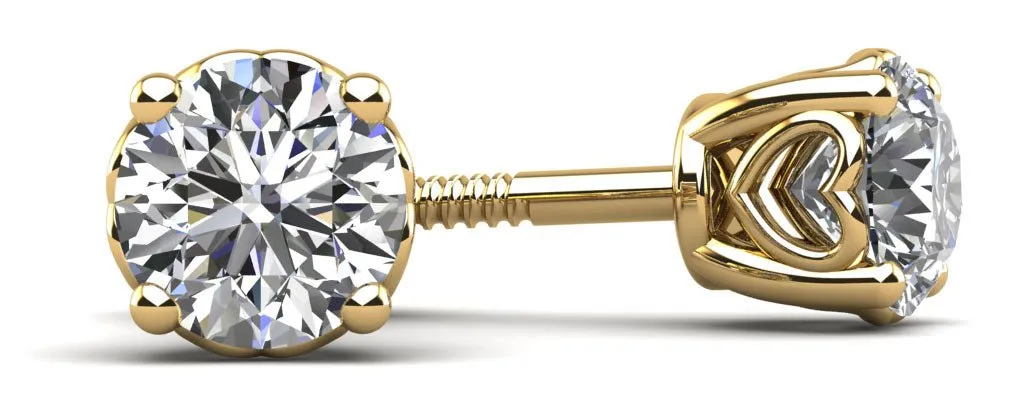 Dearest Sweetheart Diamond Stud Earrings with 0.32 ct.(finished) 3.5mm