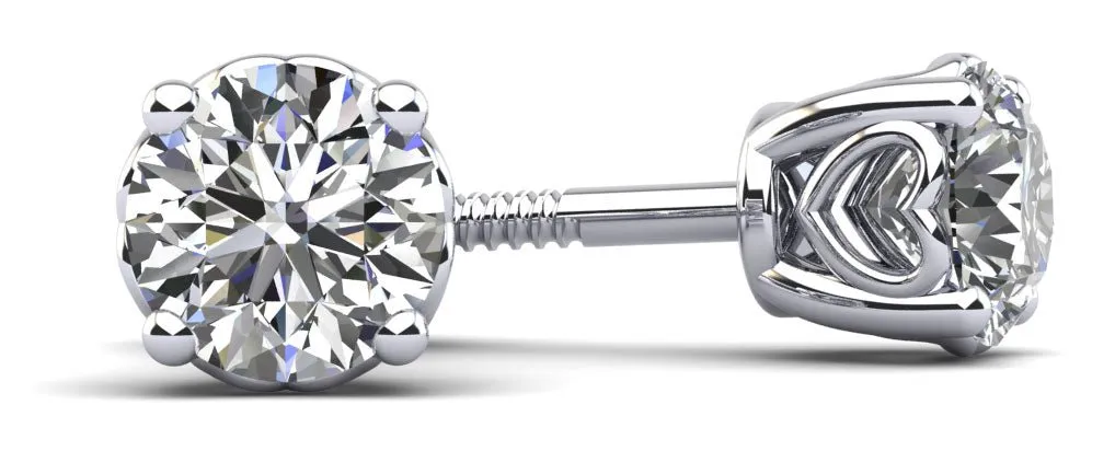 Dearest Sweetheart Diamond Stud Earrings with 0.32 ct.(finished) 3.5mm