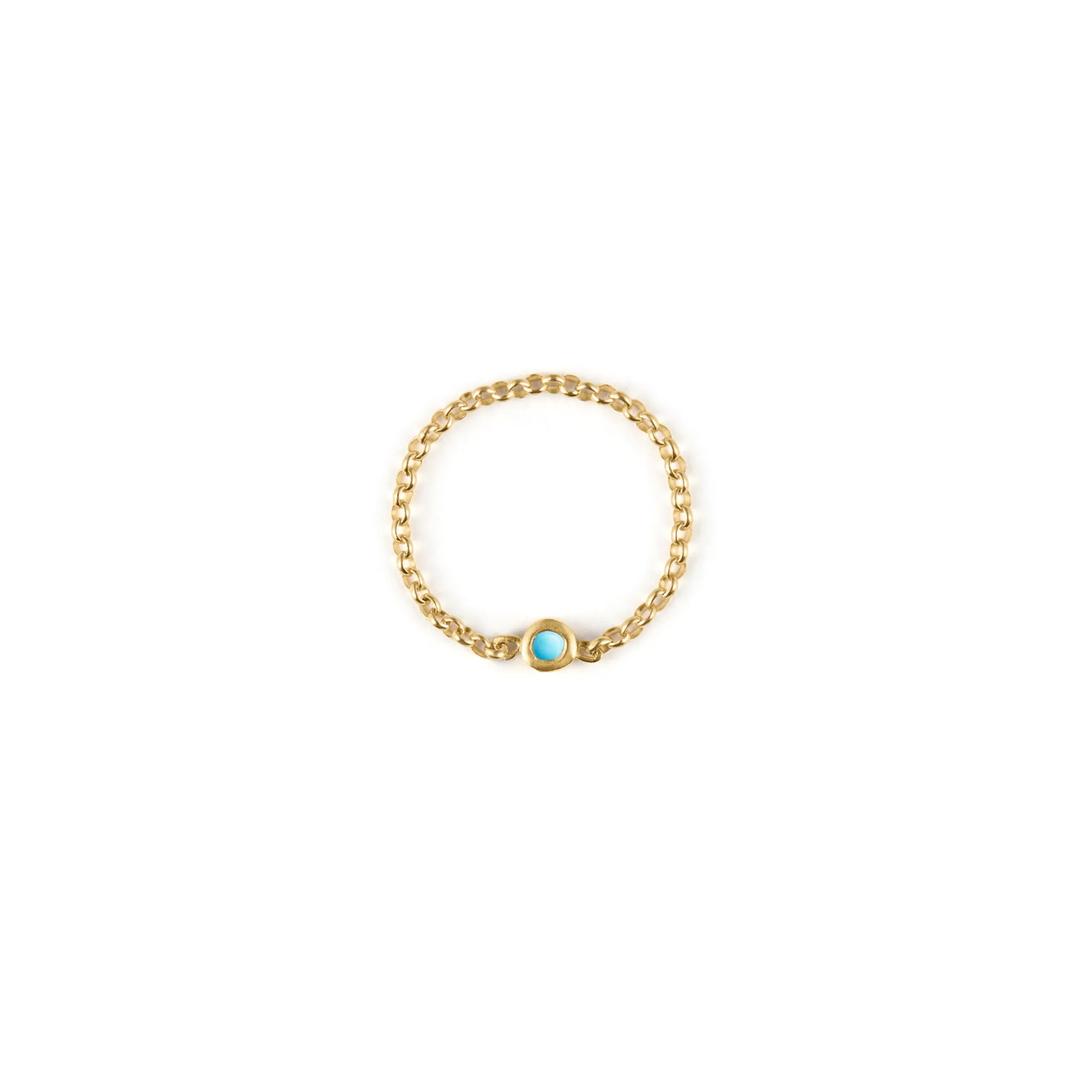 December Turquoise Birthstone Chain Link Ring