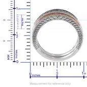 Decorative Platinum Sterling Silver Channel Set BLUE DIAMOND Band Ring