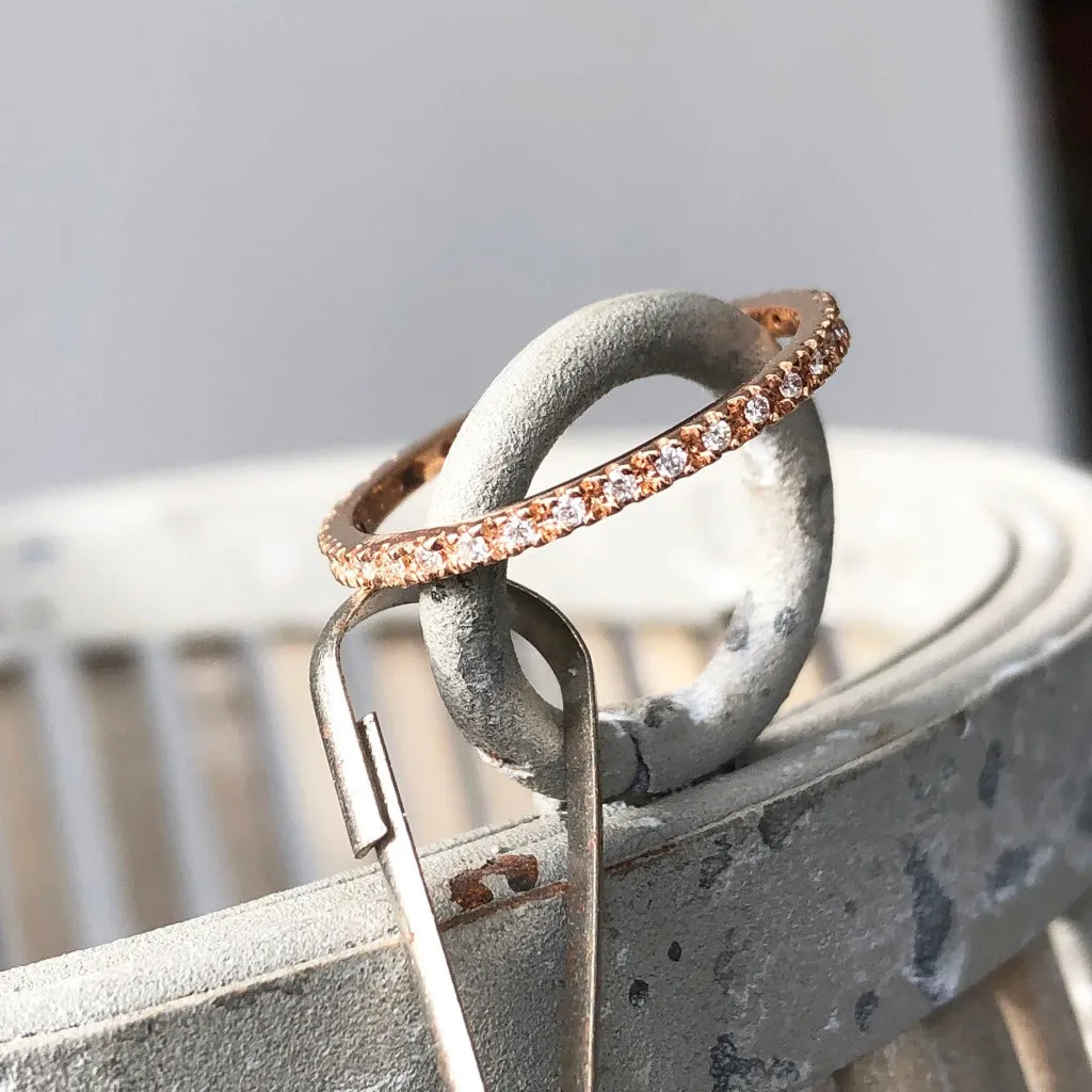 Delicate Full Eternity Rose Gold Stacking Ring