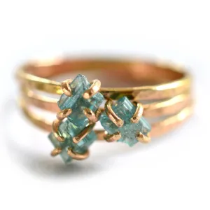 Delicate Raw Blue Tourmaline Ring