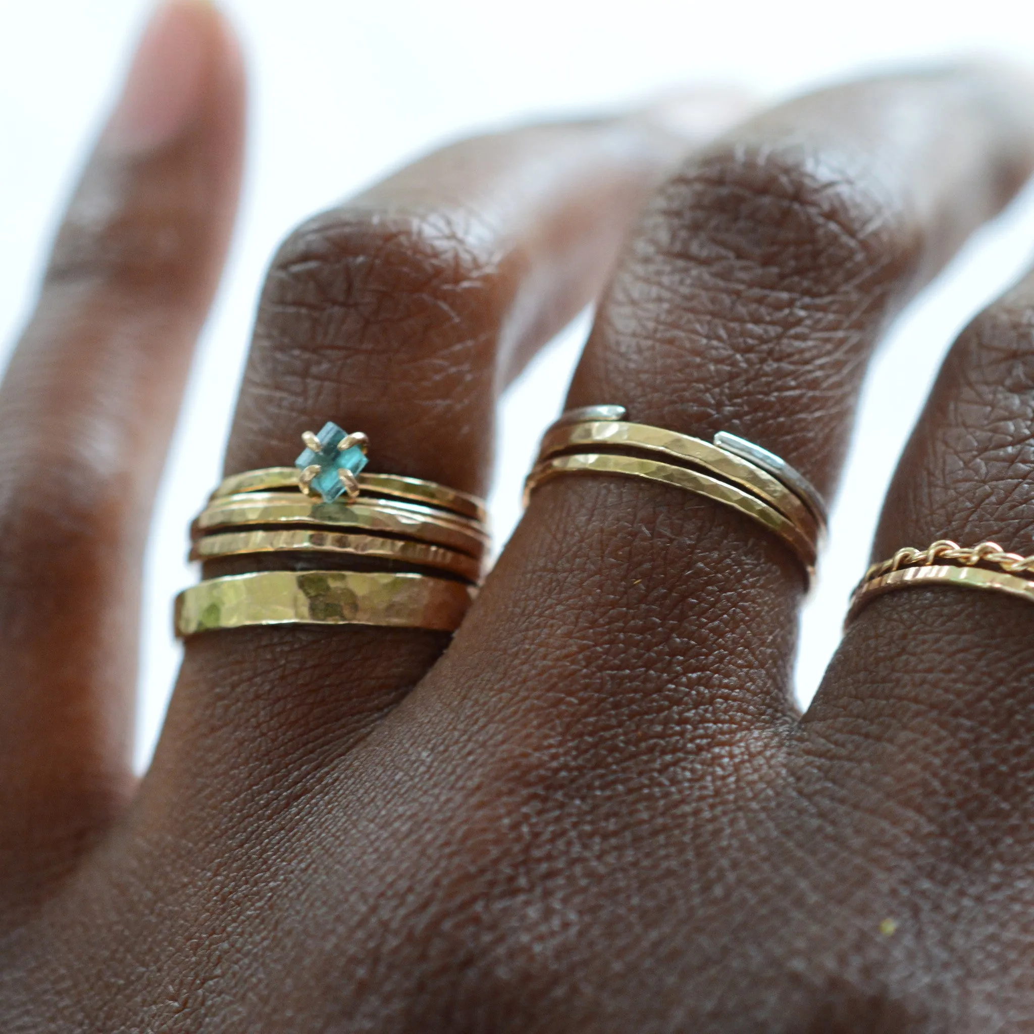 Delicate Raw Blue Tourmaline Ring