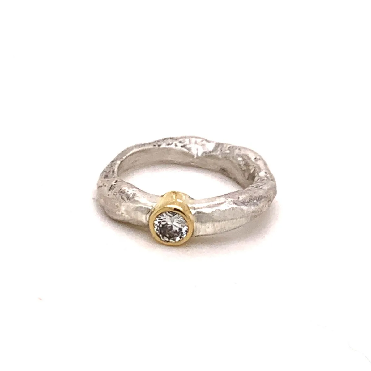 Devotion Ring in Silver with White Diamond