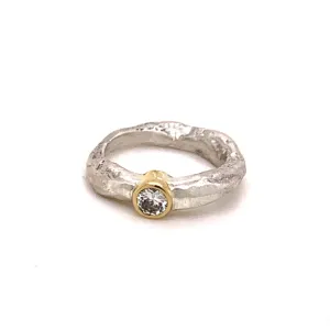 Devotion Ring in Silver with White Diamond