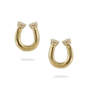 Diamond & Gemstone Horseshoe Earrings