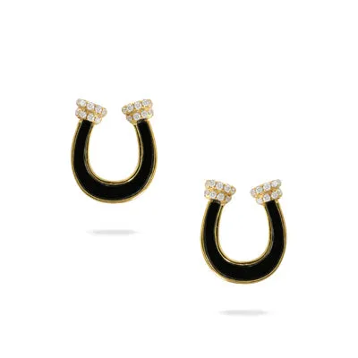 Diamond & Gemstone Horseshoe Earrings
