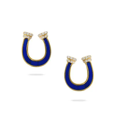 Diamond & Gemstone Horseshoe Earrings