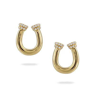 Diamond & Gemstone Horseshoe Earrings