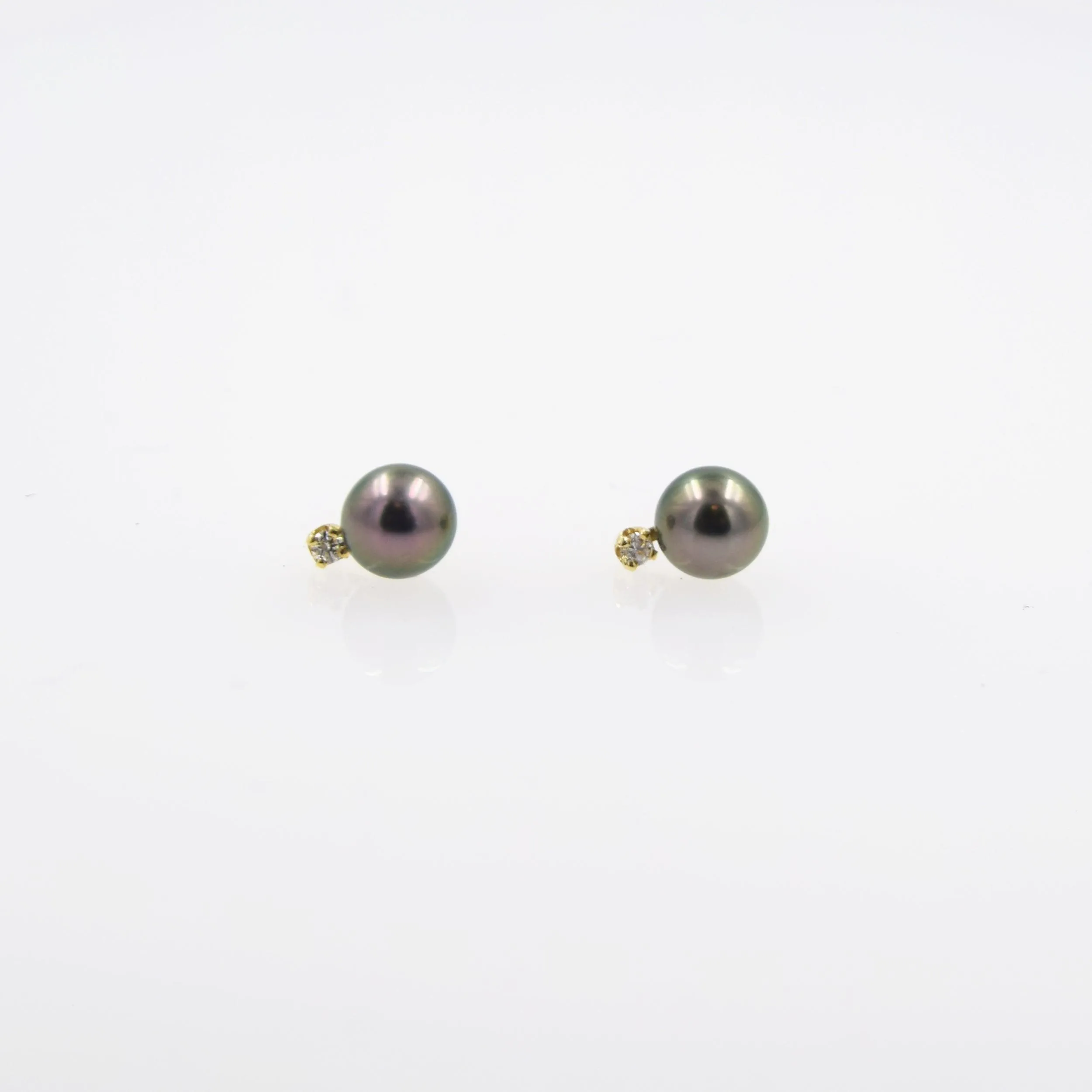 Diamond & Tahitian Pearl Studs