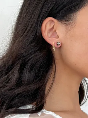 Diamond & Tahitian Pearl Studs