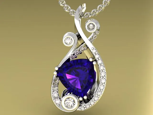 Diamond and Tanzanite Pendant