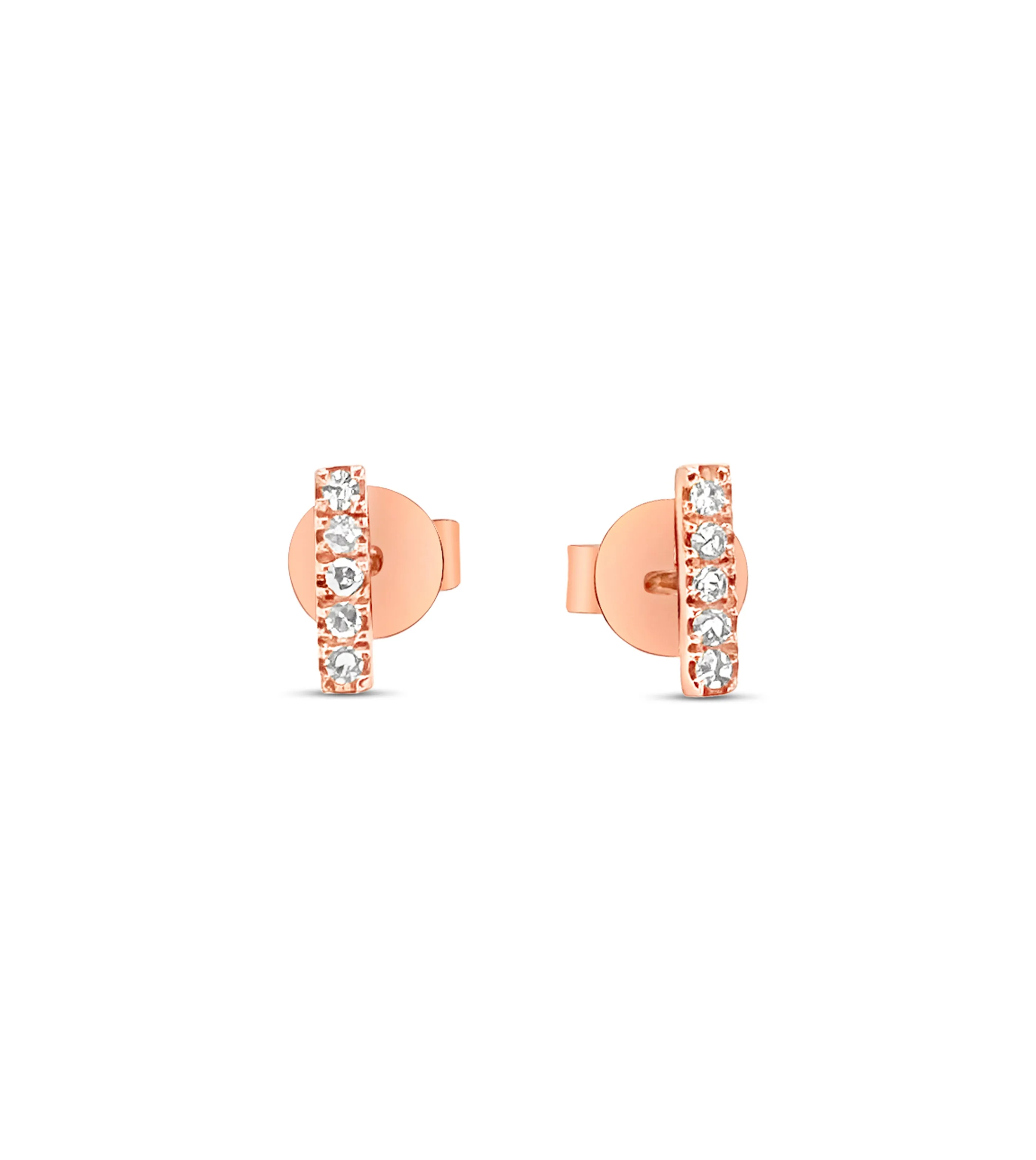 Diamond Bar Stud Earrings