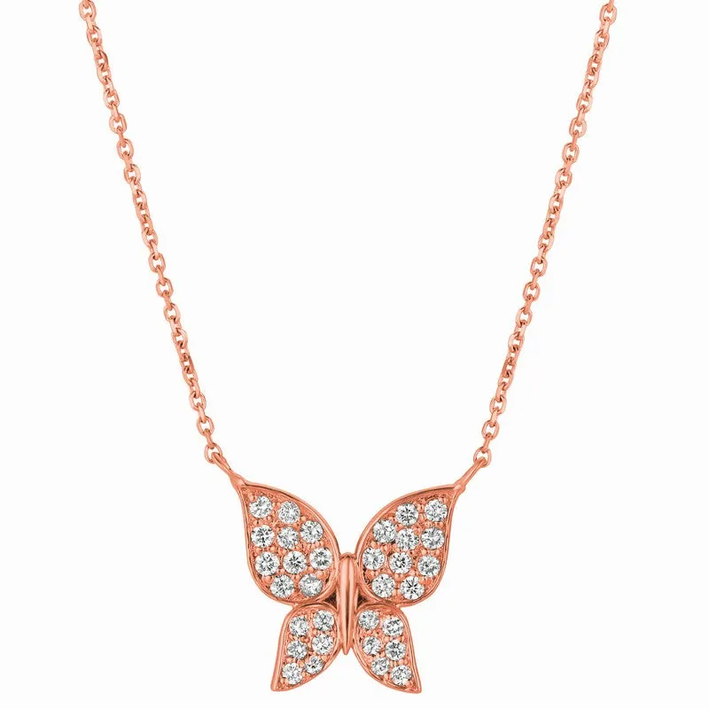 DIAMOND BUTTERFLY NECKLACE 14K GOLD (0.53 CTW)