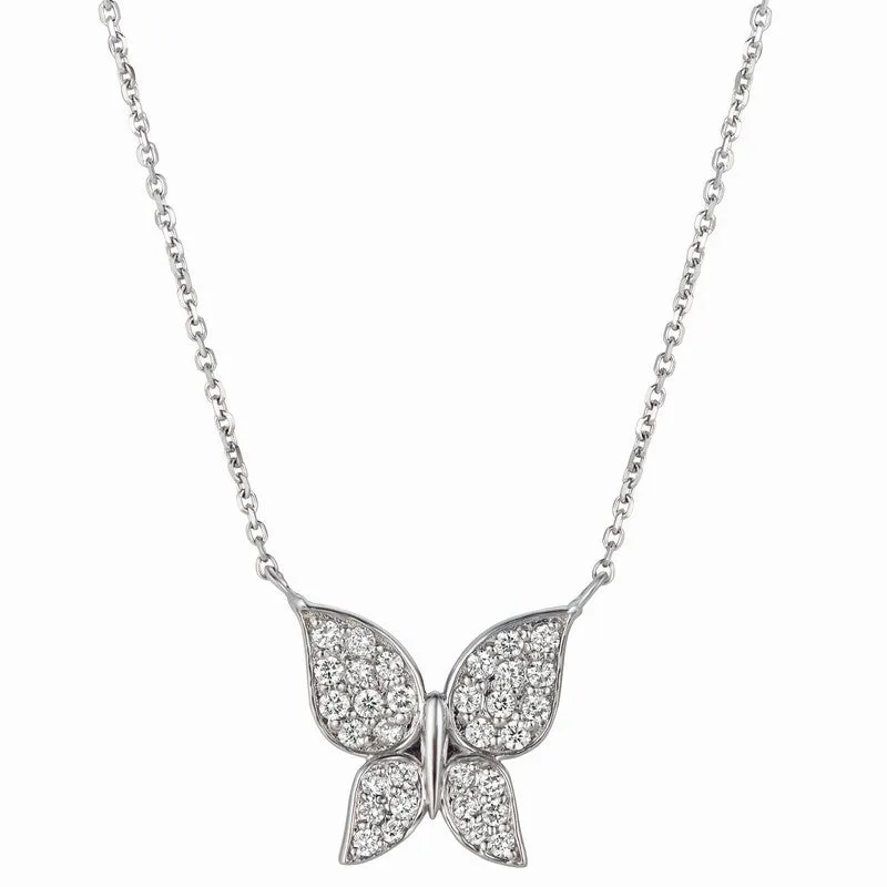 DIAMOND BUTTERFLY NECKLACE 14K GOLD (0.53 CTW)