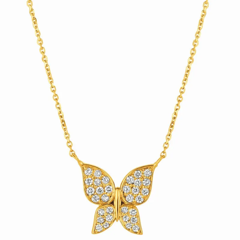 DIAMOND BUTTERFLY NECKLACE 14K GOLD (0.53 CTW)