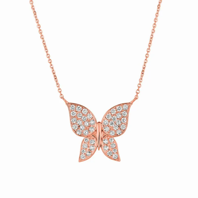 DIAMOND BUTTERFLY NECKLACE 14K GOLD (1.08 CTW)