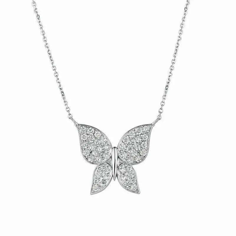 DIAMOND BUTTERFLY NECKLACE 14K GOLD (1.08 CTW)