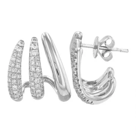 Diamond Cage Lobe Stud Earrings