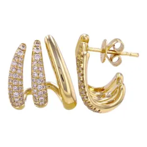 Diamond Cage Lobe Stud Earrings