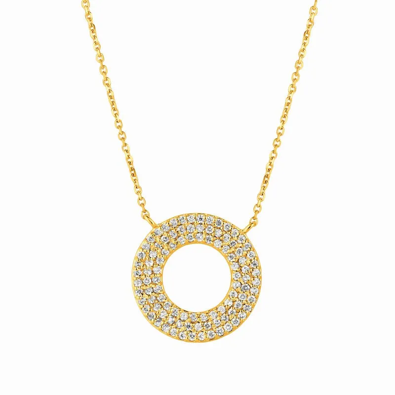 DIAMOND CIRCLE NECKLACE 14K GOLD (0.8 CTW)