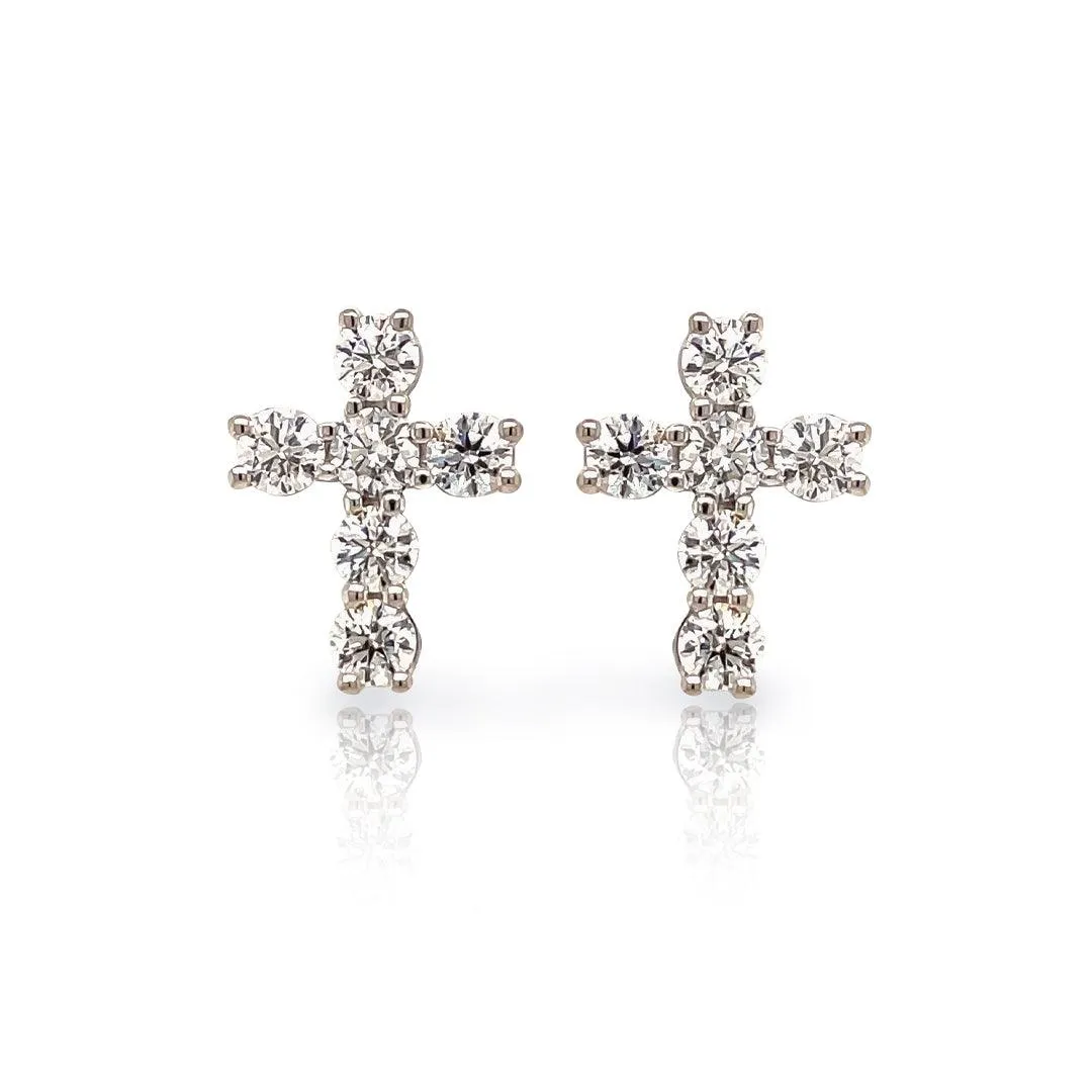 Diamond Cross Earrings