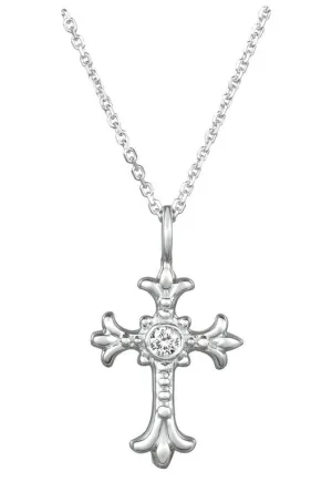 DIAMOND CROSS NECKLACE 14K GOLD (0.06 CTW)