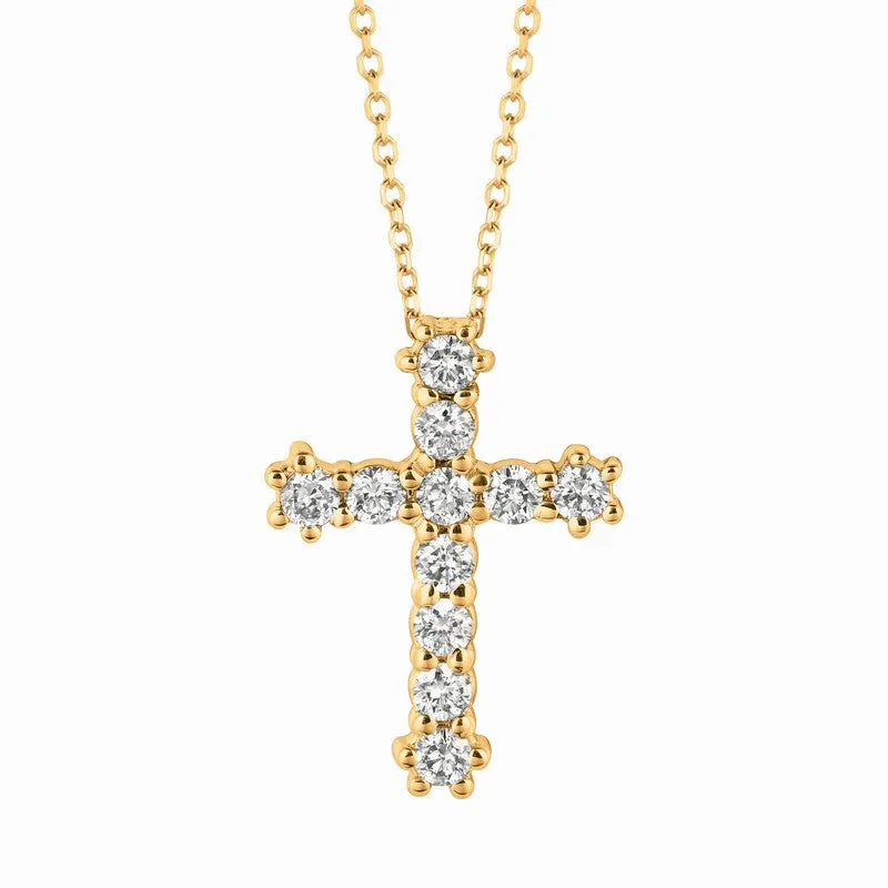 DIAMOND CROSS NECKLACE 14K GOLD (0.54 CTW) 2