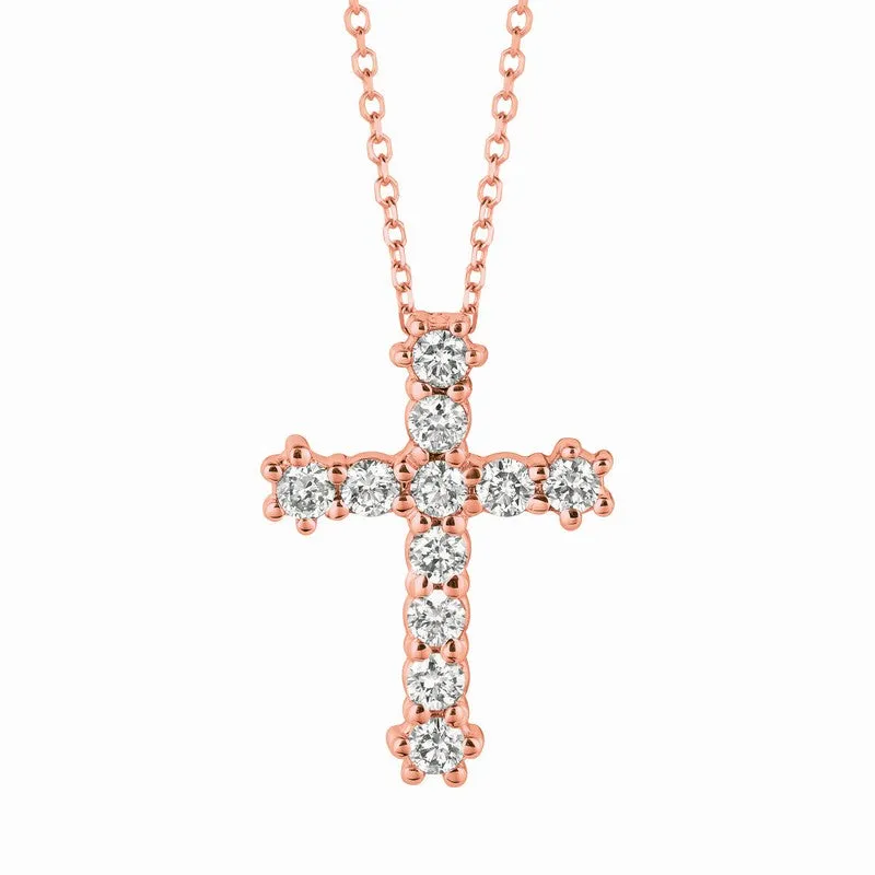 DIAMOND CROSS NECKLACE 14K GOLD (0.54 CTW) 2