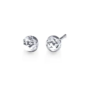 Diamond Cut Stud Earrings in Sterling Silver