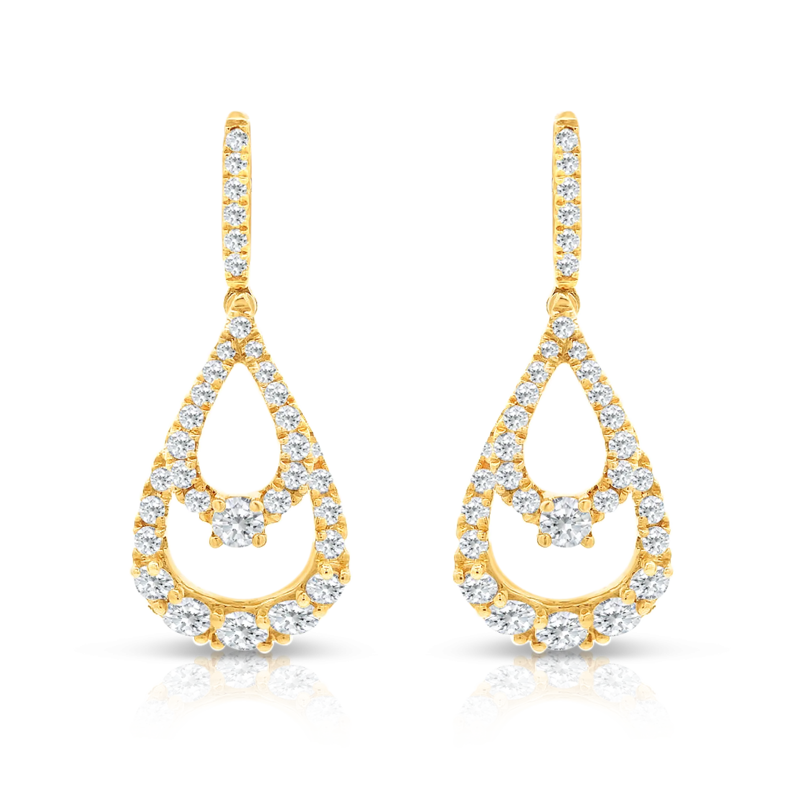 Diamond Double Pear Earrings