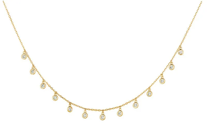 DIAMOND DROP NECKLACE 14K GOLD (2 CTW)