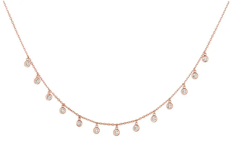 DIAMOND DROP NECKLACE 14K GOLD (2 CTW)