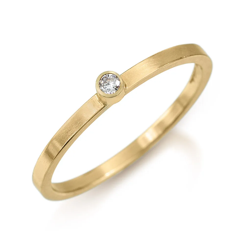 Diamond Flat Stacking Ring