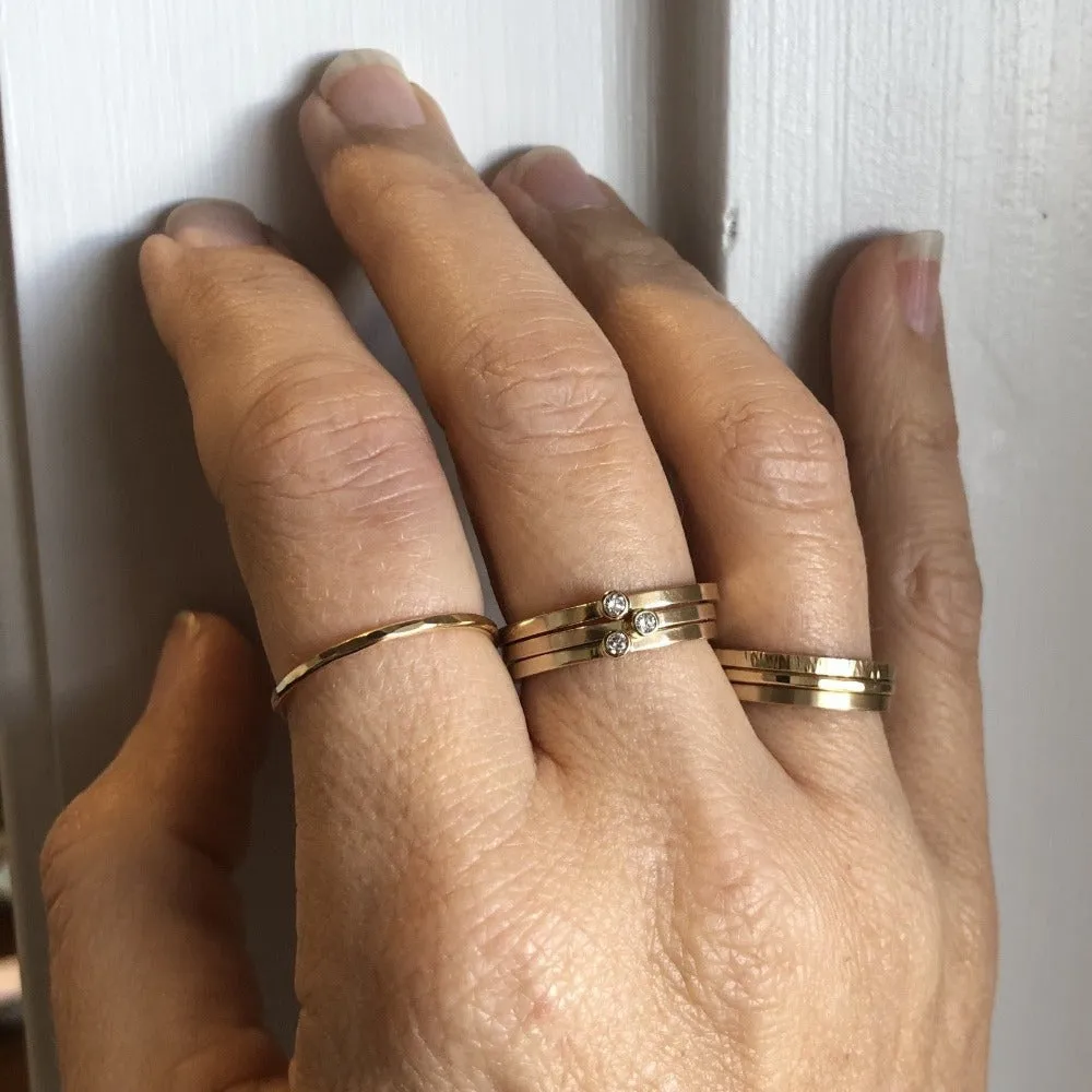 Diamond Flat Stacking Ring
