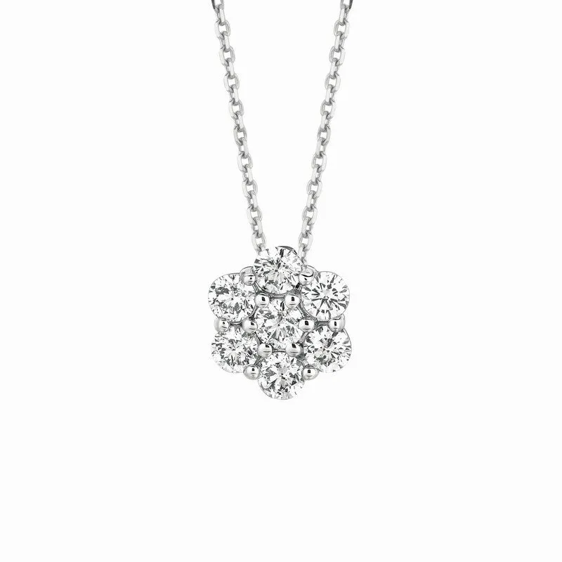 DIAMOND FLOWER NECKLACE 14K GOLD (1.75 CTW)