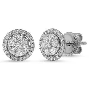 Diamond Halo Cluster Stud