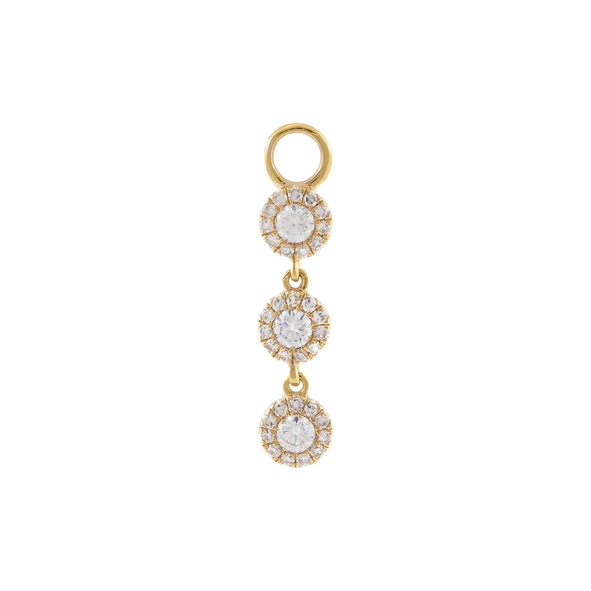 Diamond Halo Trio Charm 14K